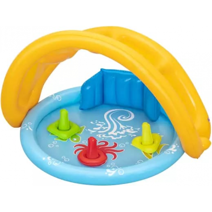 Детский надувной бассейн BESTWAY МОРСКАЯ РАКУШКА 115х89х76см с навесом, 45л, от 6 мес 52568 BW