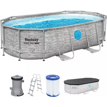 Каркасный бассейн BESTWAY POWER STEEL 427х250х100см Ротанг 7250л + фильтр-насос 2006 л/ч, лестница, тент Каркасный бассейн BESTWAY POWER STEEL 427х250х100см Ротанг 7250л + фильтр-насос 2006 л/ч, лестница, тент